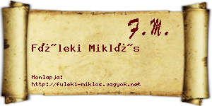 Füleki Miklós névjegykártya