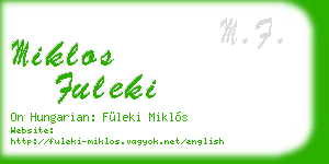 miklos fuleki business card